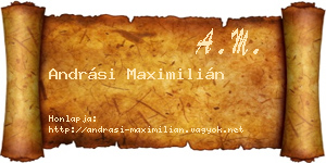 Andrási Maximilián névjegykártya